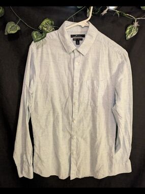 Marc Anthony Light Blue Striped Button-Down Shirt